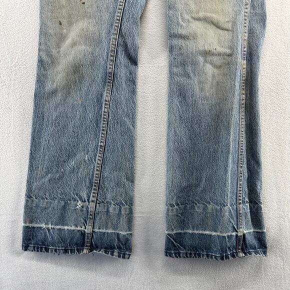 Vintage Big Yank Jeans Fits 30x30 Blue Faded Whisker Bootcut Flared Scovill 70s - Picture 3 of 16